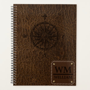 Faux Brown Leather Texture Planner