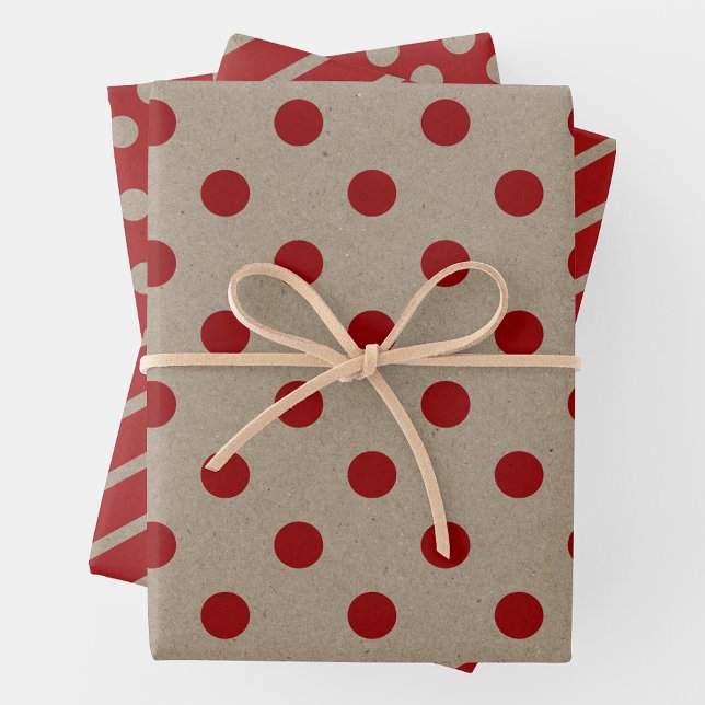 Faux Brown & Red Kraft Paper With Multi Patterns (Faux Brown & Red Kraft Paper With Multi Patterns)