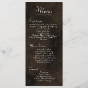Faux Brown Weathered Leather Menu