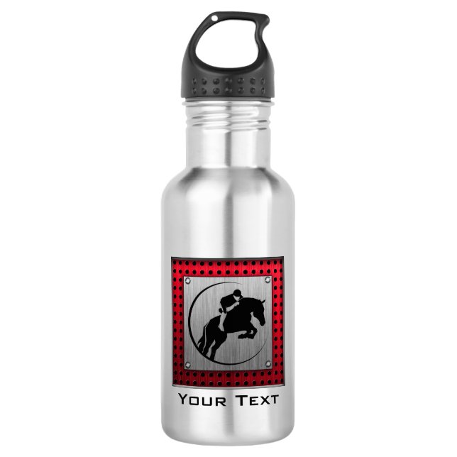 Faux Brushed Aluminum Equestrian. 532 Ml Water Bottle (Front)