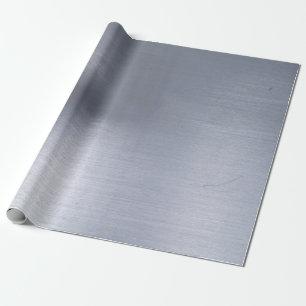 Faux Brushed Aluminum   Favourite Colours Wrapping Paper