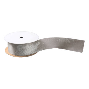 Faux Brushed Metal Ribbon Satin Ribbon