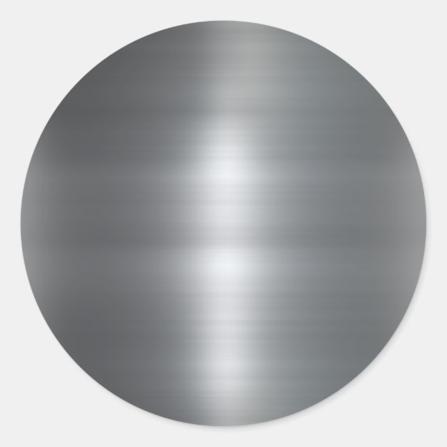 Faux Brushed Metal Stainless Steel Background Classic Round Sticker (Front)