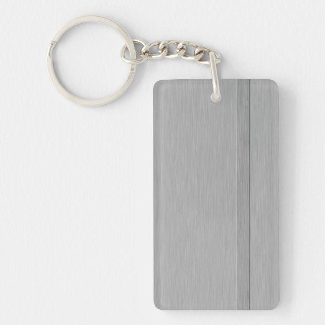 Faux Brushed Metal with Groove Keychain (Front)