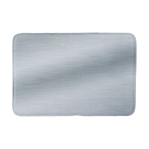 Faux Brushed Silver Background Bath Mat