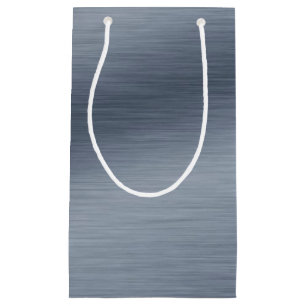 Faux Brushed Steel Elegant Background Small Gift Bag