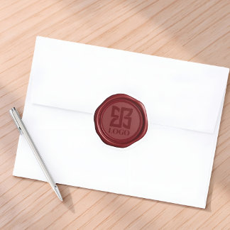 Faux Burgundy Wax Elegant Business Logo Classic Round Sticker