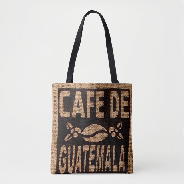 FAUX BURLAP COFFEE BAG PURSE TOTE (Front)