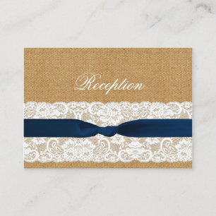 FAUX burlap lace, rustic wedding reception invite