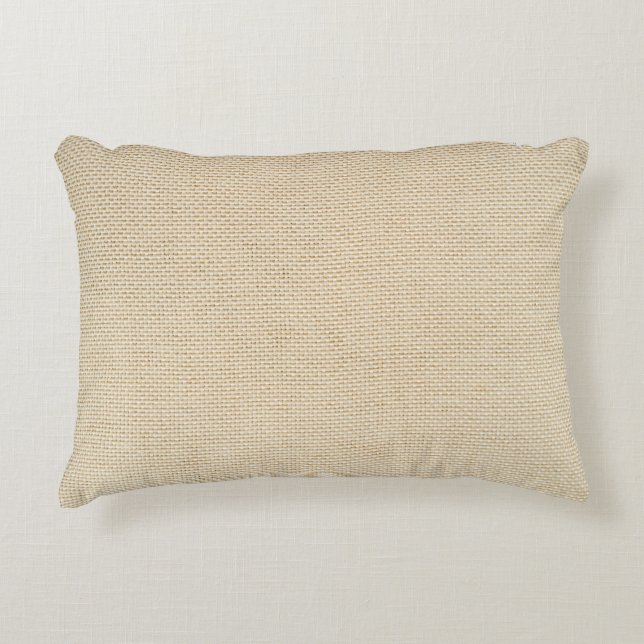 Faux burlap pattern decorative pillow (Front)