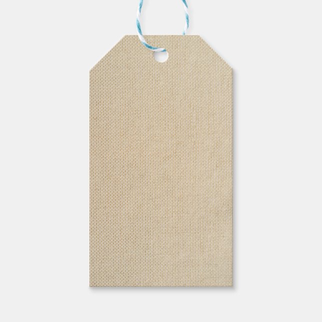 Faux burlap pattern gift tags (Front)