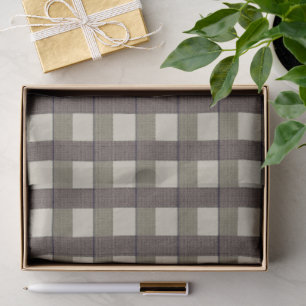 Faux Burlap Plaid  design- Country Taupe set Tissue Paper