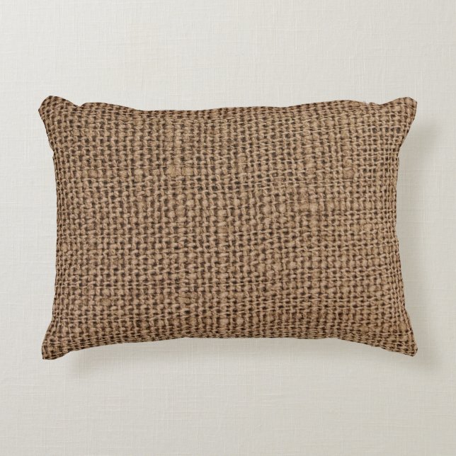 Faux Burlap Textured Pattern Accent Pillow (Front)