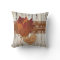 FAUX Burlap, Wood, Leaves Heart Wedding Pillow
