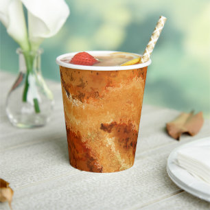 Faux Burled Walnut  Paper Cups