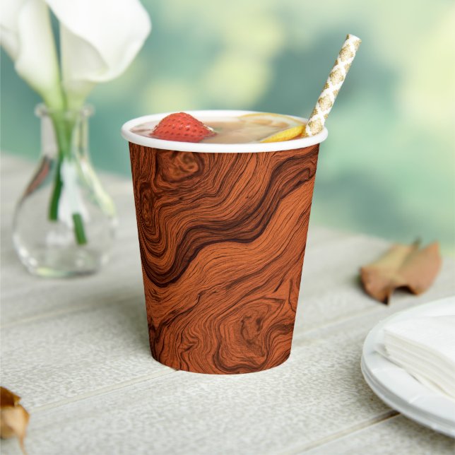 Faux Burled Walnut  Paper Cups (Insitu)