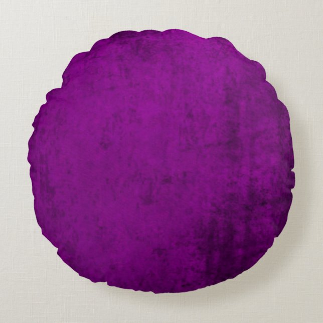 Faux Burst of Purple Velvet Round Pillow (Front)