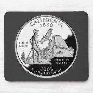 Faux California State Quarter Yosemite Valley Muir Mouse Pad