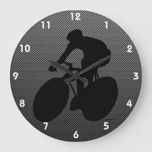 Faux Carbon Fibre Cycling Large Clock