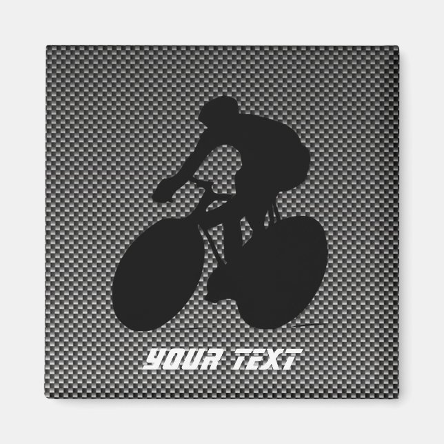 Faux Carbon Fibre Cycling Magnet (Front)