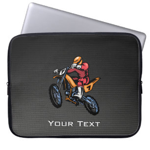 Faux Carbon Fibre Motocross Laptop Sleeve