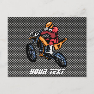 Faux Carbon Fibre Motocross Postcard