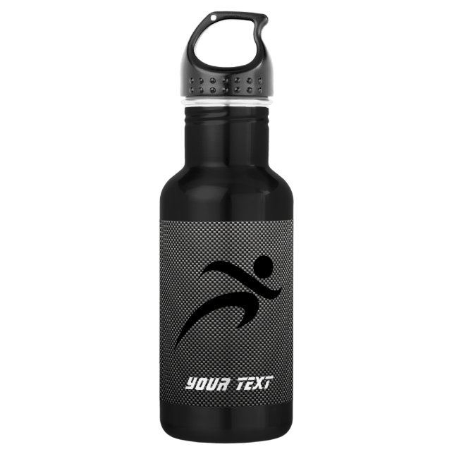 Faux Carbon Fibre; Running 532 Ml Water Bottle (Front)