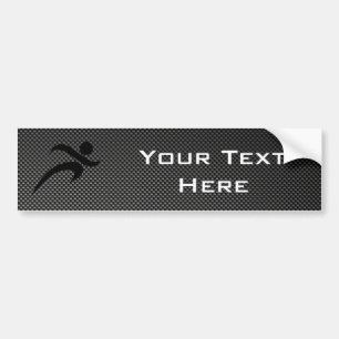 Faux Carbon Fibre; Running Bumper Sticker