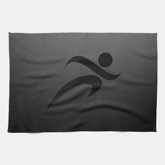 Faux Carbon Fibre; Running Kitchen Towel (Horizontal)