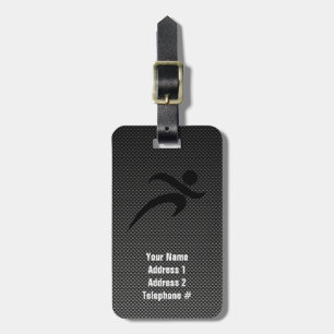 Faux Carbon Fibre; Running Luggage Tag