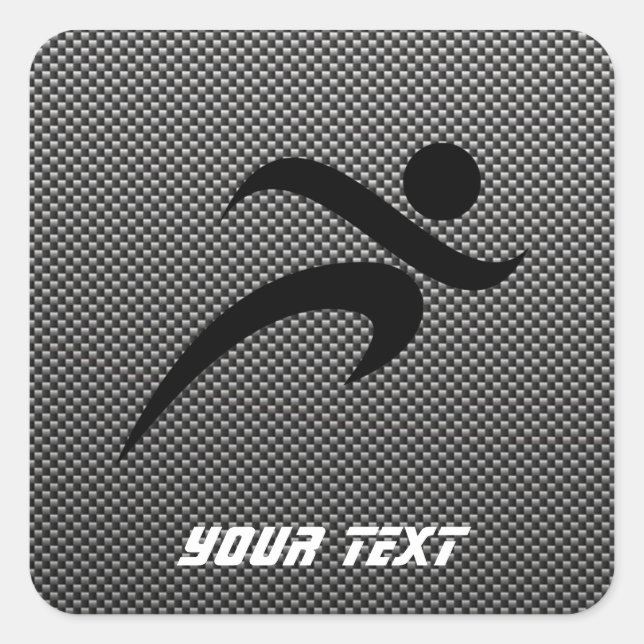 Faux Carbon Fibre; Running Square Sticker (Front)