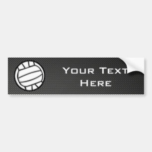 Faux Carbon Fibre Volleyball Bumper Sticker