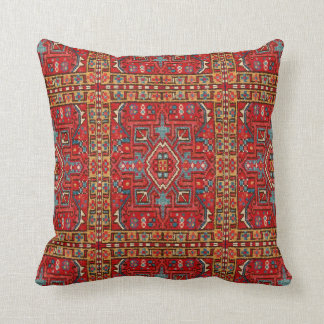 Faux Carpet: Repeat Print Section of Oriental Rug Throw Pillow