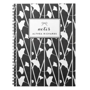 Faux Chalkboard Floral Vines Pattern Personalized Notebook