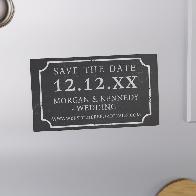 Faux Chalkboard Frame Magnetic Save The Date Cards (Something chalkboard for your save the dates. Budget friendly as you get 25 per pack)