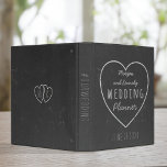 Faux Chalkboard Heart Wedding Planner Binder<br><div class="desc">All organized brides like to have a place for everything and everything in it's place. Here's a faux chalkboard printed effect wedding planner binder for your "Something old, something new - something chalkboard... " featuring chalk hearts and a distressed vintage chalkboard background. Customize with your details and file all your...</div>