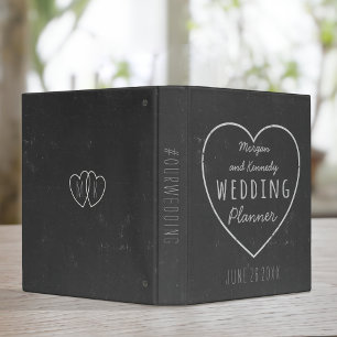 Faux Chalkboard Heart Wedding Planner Binder