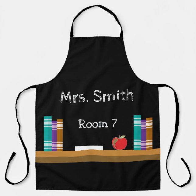 Faux chalkboard personalized teacher apron (Front)