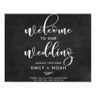 Faux Chalkboard Rustic Script Welcome Wedding Sign