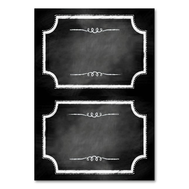 Faux Chalkboard Tented Name Place Cards (Front)