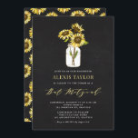 Faux Chalkboard Yellow Sunflowers Bat Mitzvah Invitation<br><div class="desc">Invite family and friends to your event with this customizable bat mitzvah invitation. It features yellow sunflowers in a mason jar on faux chalkboard background. Personalize by adding your details. This sunflower bat mitzvah invitation is perfect for any theme or season.</div>