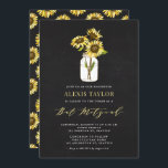 Faux Chalkboard Yellow Sunflowers Bat Mitzvah Invitation<br><div class="desc">Invite family and friends to your event with this customizable bat mitzvah invitation. It features yellow sunflowers in a mason jar on faux chalkboard background. Personalize by adding your details. This sunflower bat mitzvah invitation is perfect for any theme or season.</div>