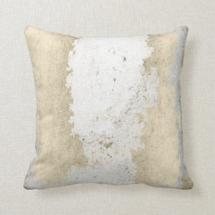 Faux Champaigne Gold Grey Silver Grungy Abstract Throw Pillow