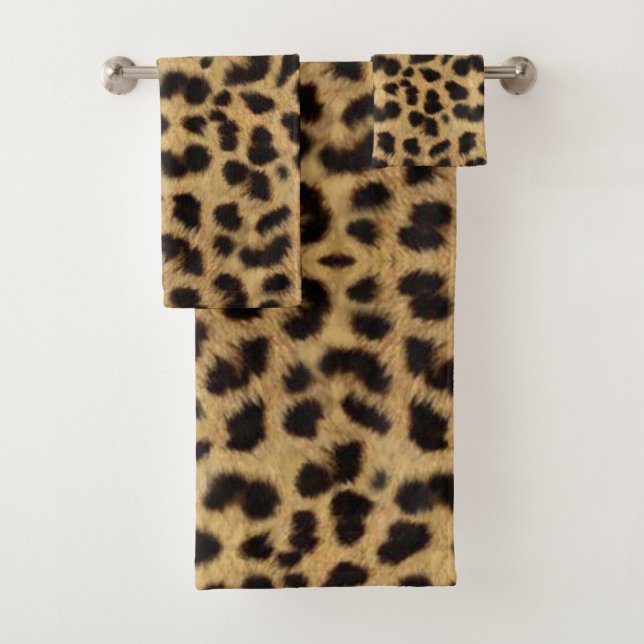 Faux Cheetah Animal Skin Bath Towel Set (Insitu)