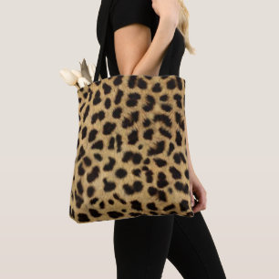 Faux Cheetah Skin All Over Print Tote Bag