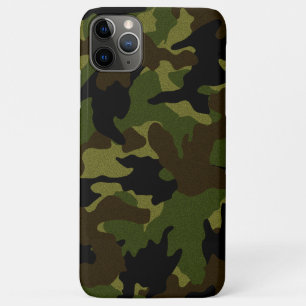 Faux Cloth Green Camo Military Camouflage Pattern iPhone 11 Pro Max Case