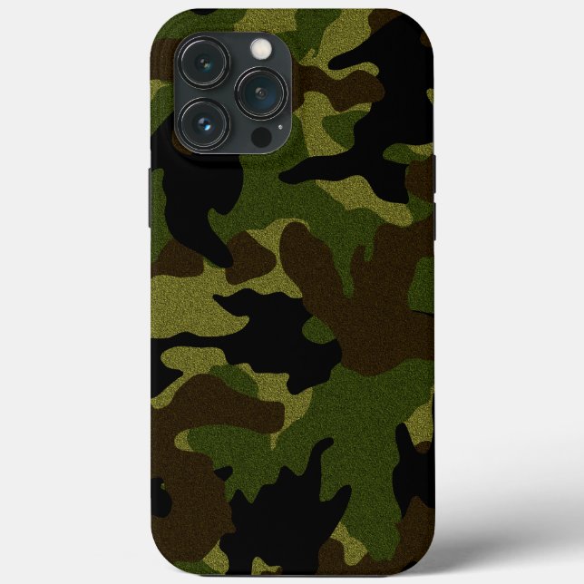 Faux Cloth Green Camo Military Camouflage Pattern Case-Mate iPhone Case (Back)