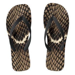 Faux Cobra Snake Skin Flip Flops
