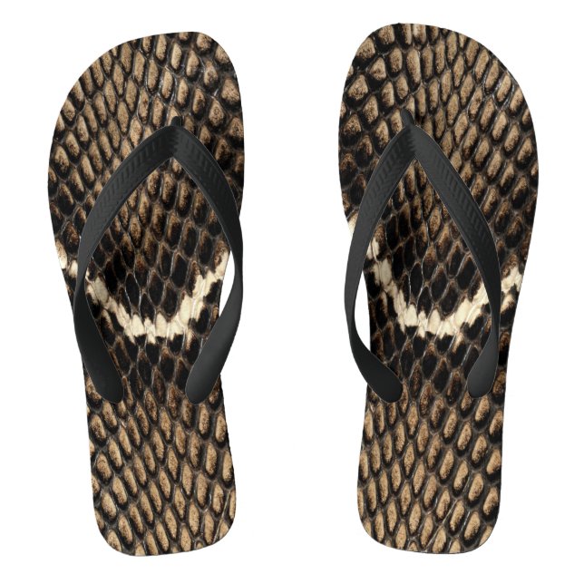 Faux Cobra Snake Skin Flip Flops (Footbed)