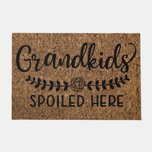Faux Coir Grandkids Spoiled Here Cute Doormat